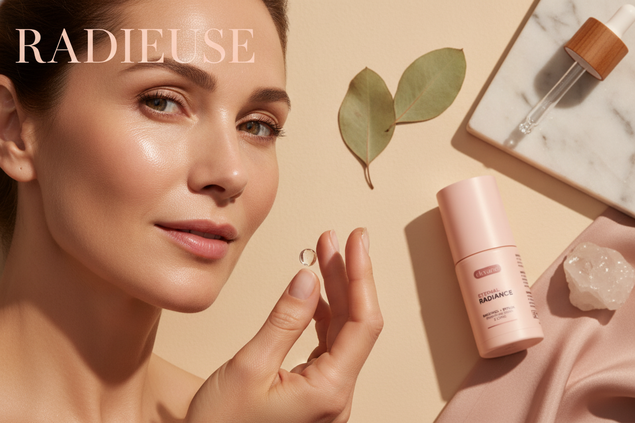 Acide hyaluronique pour peau mature - femme au teint hydraté et lumineux