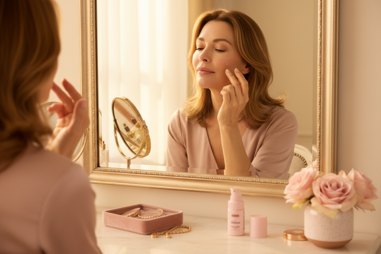 Femme appliquant Eternal Radiance